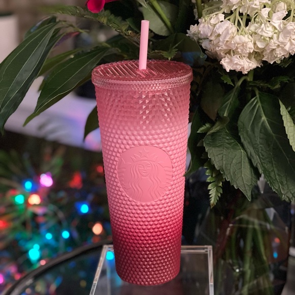 LAST ONE💗NWT✨Starbucks 2022 Holiday Waxberry Blush Gradient Bling Venti Tumbler - Picture 6 of 9